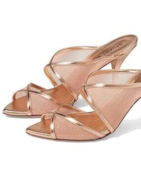 Stuart Weitzman Noche 85 Slide Sandals Poudre/Ballet Size 9